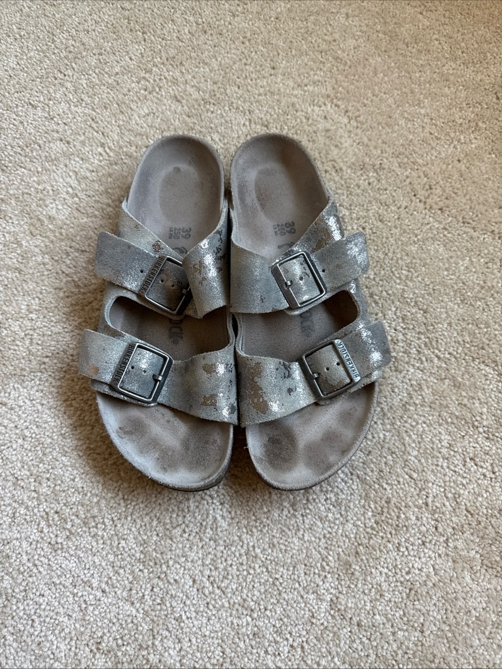 Birkenstock Vintage Silver Gray Suede Sandal